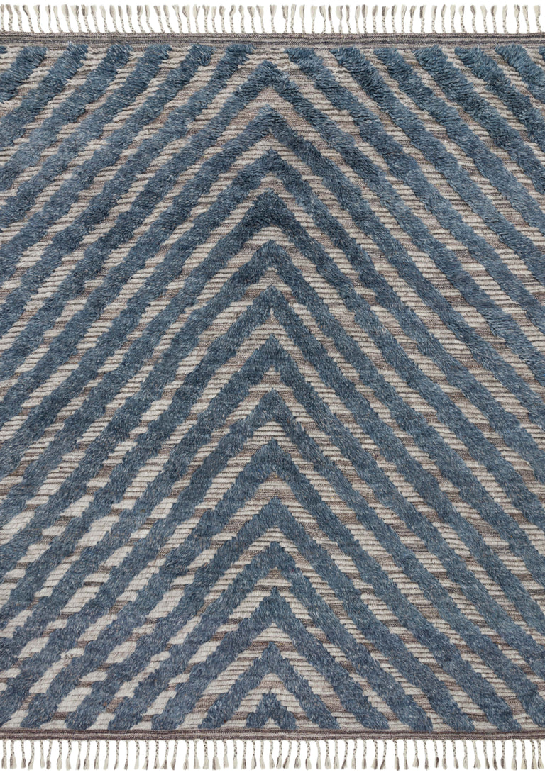 Loloi Rugs Khalid Collection Rug in Blue, Pewter - 7'9" x 9'9"