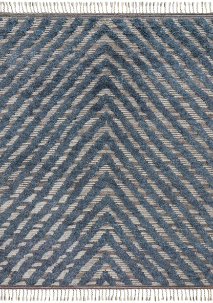 Loloi Rugs Khalid Collection Rug in Blue, Pewter - 5'6" x 8'6"