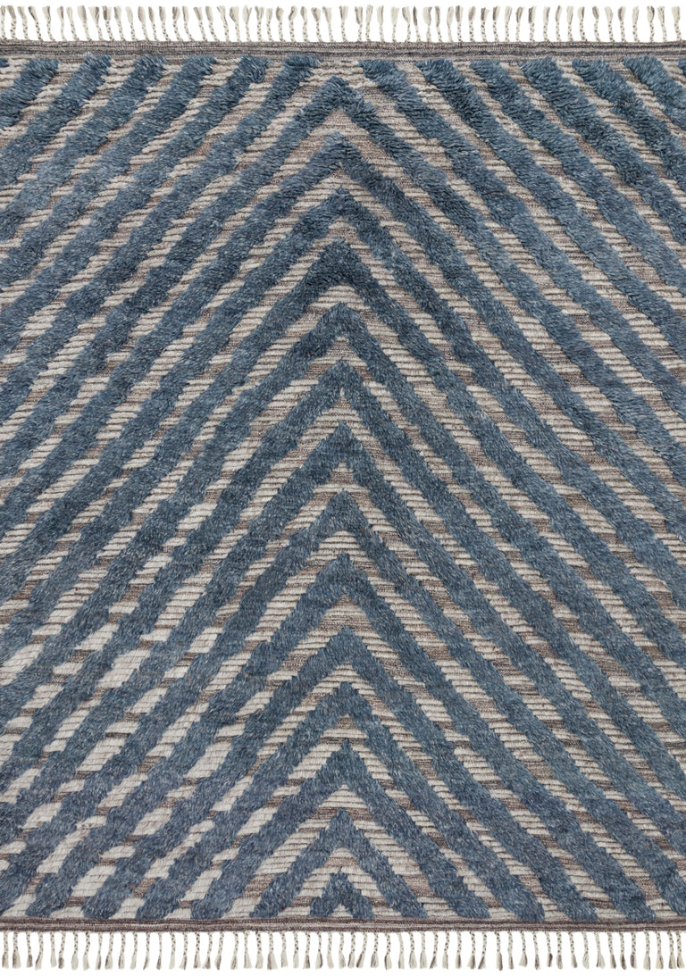 Loloi Rugs Khalid Collection Rug in Blue, Pewter - 5'6" x 8'6"