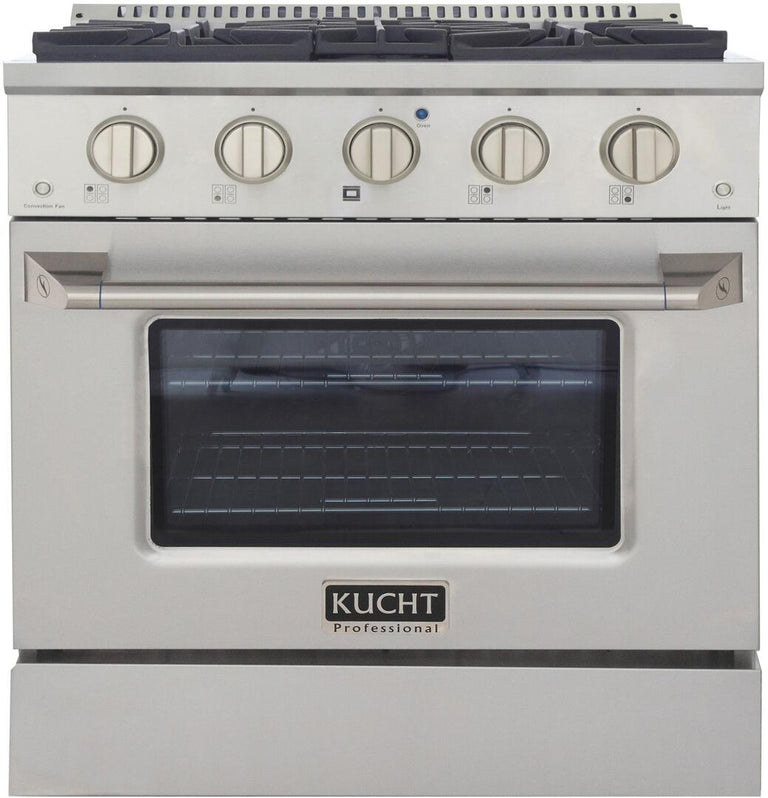 Kucht Professional 30 in. 4.2 cu ft. Natural Gas Range with Silver Knobs, KNG301-S