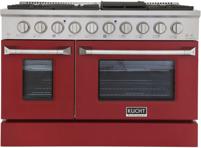 Kucht Professional 48 in. 6.7 cu ft. Natural Gas Range with Red