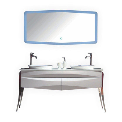 KubeBath Riso 64 in. Double Sink Modern Bathroom Vanity by Kube Bath, KR864D