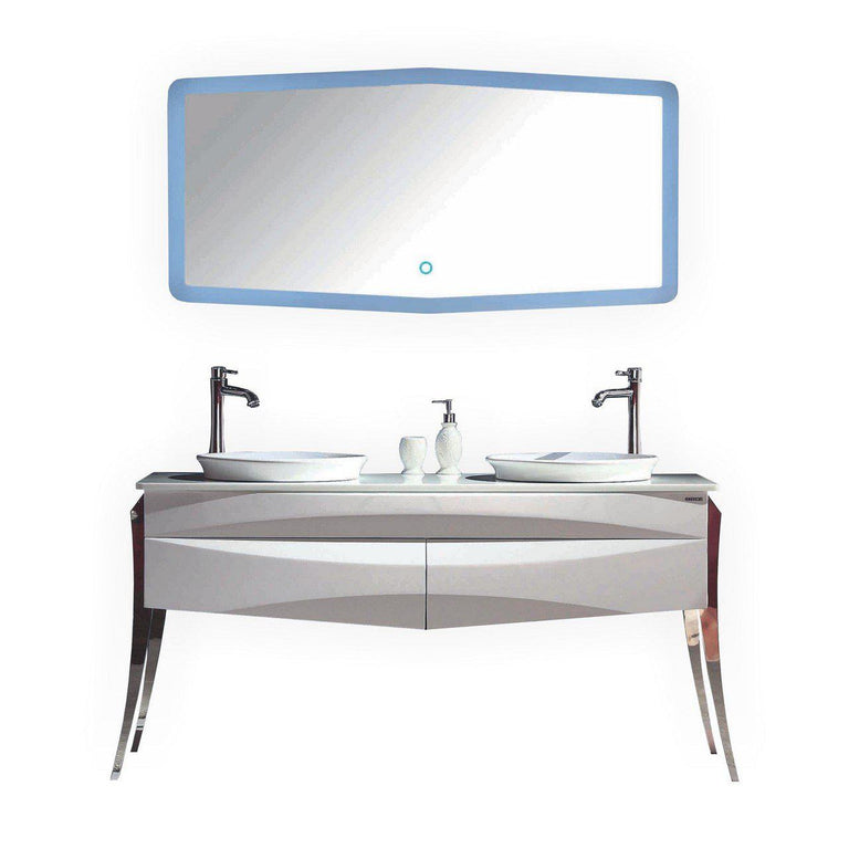 KubeBath Riso 64 in. Double Sink Modern Bathroom Vanity by Kube Bath, KR864D
