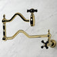 Kingston Brass Two-Handle Wall Mount Pot Filler In Polished Brass, KS2102PKX