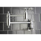Kingston Brass Restoration Two-Handle 1-Hole Wall Mounted Pot Filler Faucet In Polished Chrome, KS3101AL