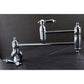 Kingston Brass Heirloom Two-Handle 1-Hole Wall Mounted Pot Filler Faucet in Polished Chrome, KS3101BAL