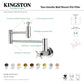 Kingston Brass Two-Handle 1-Hole Wall Mounted Pot Filler Faucet In Polished Brass, KS8102ZX