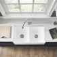 Kingston Brass 33 In. Arcticstone Solid Surface Farmhouse Kitchen Sink, Matte/Glossy White, GPFA331810BCD
