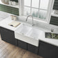 Kingston Brass 33 In. Arcticstone Solid Surface Farmhouse Kitchen Sink, Matte/Glossy White, GPFA331810BCD