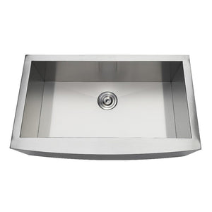 Kingston Brass 33 In. Drop-In Stainless Steel Single Bowl Farmhouse Kitchen Sink, Brushed, GKTSF33209