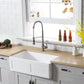 Kingston Brass 33 In. Apron Front Farmhouse Single Bowl Kitchen Sink, Matte White, GKFA331810DS