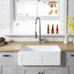 Kingston Brass 33 In. Apron Front Farmhouse Single Bowl Kitchen Sink, Matte White, GKFA331810DS