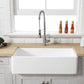 Kingston Brass 36 In. Apron Front Farmhouse Single Bowl Kitchen Sink, Matte White, GKFA361810BC