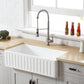 Kingston Brass 36 In. Apron Front Farmhouse Single Bowl Kitchen Sink, Matte White, GKFA361810RM
