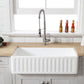 Kingston Brass 36 In. Apron Front Farmhouse Single Bowl Kitchen Sink, Matte White, GKFA361810RM