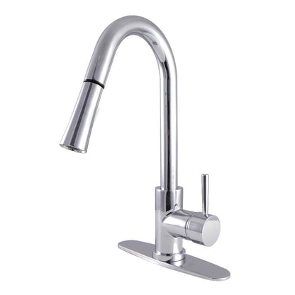 Kingston Brass Concord Pull-Down Sprayer Kitchen Faucet In Polished Chrome, LS8621DL
