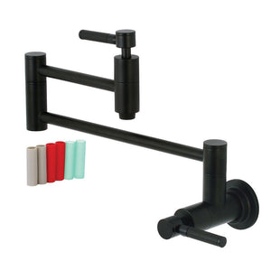 Kingston Brass Concord Two-Handle 1-Hole Wall Mounted Pot Filler Faucet in Matte Black, KS8100DKL