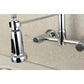 Kingston Brass Concord Wall Mounted Pull-Down Sprayer Kitchen Faucet In Polished Chrome, GS8181DL