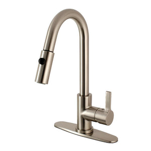 Kingston Brass Continental Pull-Down Sprayer Kitchen Faucet In Brushed Nickel, LS8788CTL