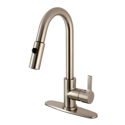 Kingston Brass Continental Pull-Down Sprayer Kitchen Faucet In Brushed Nickel, LS8788CTL