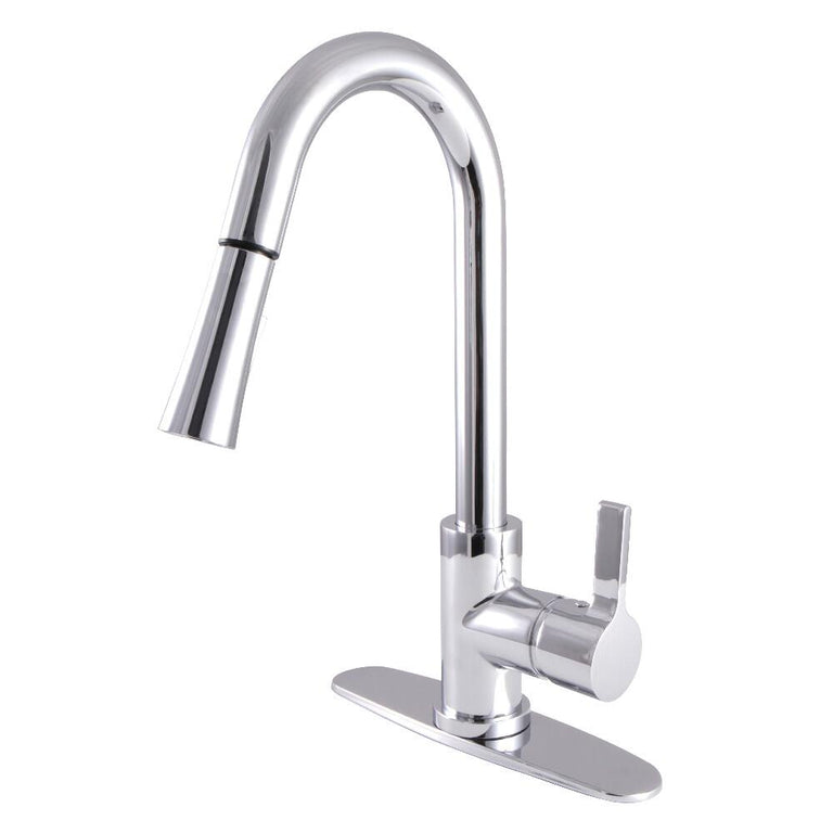 Kingston Brass Continental Pull-Down Sprayer Kitchen Faucet In Polished Chrome, LS8681CTL
