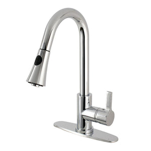 Kingston Brass Continental Pull-Down Sprayer Kitchen Faucet In Polished Chrome, LS8721CTL