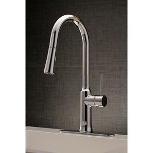 Kingston Brass New York Pull-Down Sprayer Kitchen Faucet In Polished Chrome, LS2721NYL
