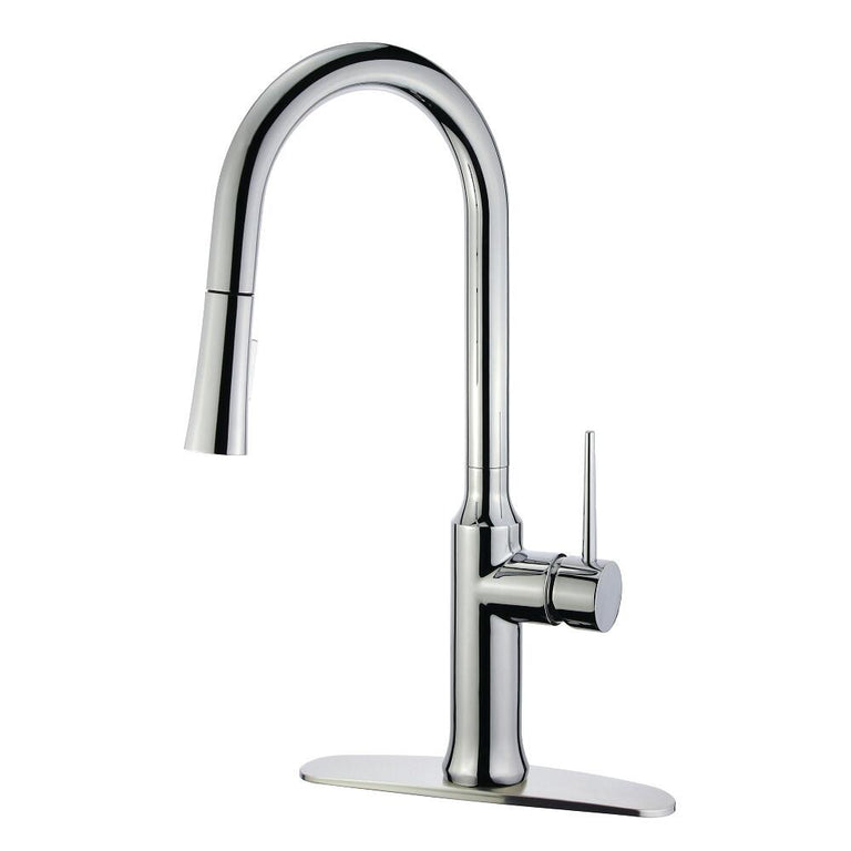 Kingston Brass New York Pull-Down Sprayer Kitchen Faucet In Polished Chrome, LS2721NYL