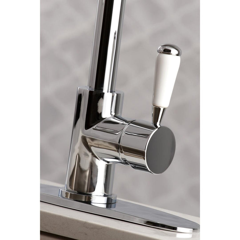 Kingston Brass Paris Pull-Down Sprayer Kitchen Faucet In Polished Chrome, LS8771DPL
