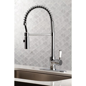 Kingston Brass Paris Pull-Down Sprayer Kitchen Faucet In Polished Chrome, LS8771DPL