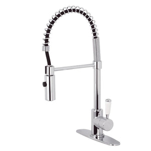 Kingston Brass Paris Pull-Down Sprayer Kitchen Faucet In Polished Chrome, LS8771DPL