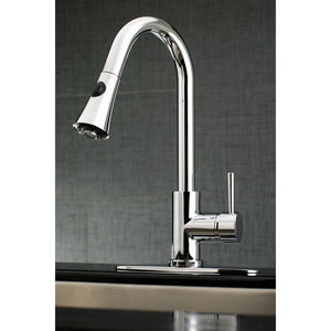 Kingston Brass Single-Handle Pull-Down Sprayer Kitchen Faucet in Polished Chrome, LS8721DL