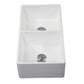 Kingston Brass 33 In. Double Bowl Farmhouse Kitchen Sink, Matte White, GKFA331810BCD