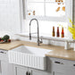 Kingston Brass 33 In. Apron Front Farmhouse Single Bowl Kitchen Sink, Matte White, GKFA331810RM