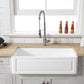 Kingston Brass 36 In. Apron Front Farmhouse Single Bowl Kitchen Sink, Matte White, GKFA361810LD