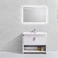 Levi 40 in. Modern Bathroom Vanity w/ Cubby Hole - High Gloss White