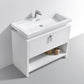 Levi 40 in. Modern Bathroom Vanity w/ Cubby Hole - High Gloss White