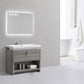 KubeBath Levi 40 in. Modern Bathroom Vanity w/ Cubby Hole - Ash Gray, L1000HGASH
