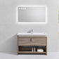 KubeBath Levi 48 in. Modern Bathroom Vanity w/ Cubby Hole - Havana Oak, L1200CO