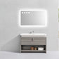 KubeBath Levi 48 in. Modern Bathroom Vanity w/ Cubby Hole - Ash Gray, L1200HGASH