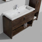 KubeBath Levi 48 in. Modern Bathroom Vanity w/ Cubby Hole - Rose Wood, L1200RW