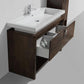 KubeBath Levi 48 in. Modern Bathroom Vanity w/ Cubby Hole - Rose Wood, L1200RW