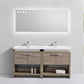 KubeBath, Levi 63 in. Modern Bathroom Vanity w/ Cubby Hole - Havana Oak, L1600CO