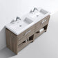 KubeBath, Levi 63 in. Modern Bathroom Vanity w/ Cubby Hole - Havana Oak, L1600CO