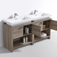 KubeBath, Levi 63 in. Modern Bathroom Vanity w/ Cubby Hole - Havana Oak, L1600CO