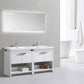 KubeBath Levi 63 in. Modern Bathroom Vanity w/ Cubby Hole - High Gloss White, L1600GW