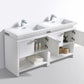 KubeBath Levi 63 in. Modern Bathroom Vanity w/ Cubby Hole - High Gloss White, L1600GW