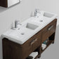 KubeBath, Levi 63 in. Modern Bathroom Vanity w/ Cubby Hole - Rose Wood, L1600RW