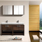 KubeBath, Levi 63 in. Modern Bathroom Vanity w/ Cubby Hole - Rose Wood, L1600RW
