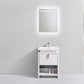 Levi 24 in. Modern Bathroom Vanity w/ Cubby Hole - High Gloss White